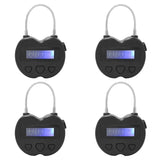 4X Smart LCD Display Time Lock Multifunction Travel Electronic Timer,USB Rechargeable Temporary Timer Padlock
