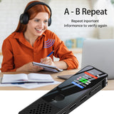 Digital Voice Recorder 64GB Activated Record Playback MP3 Music Player with Mic and Speaker 1536KBPS High Recording for kids