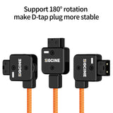 ZINE D-Tap to 5.5*2.5mm DC Connector 60cm Braided Wire For V-mount/Gold Mount Battery Monitor Light DSLR Rig Power Supply