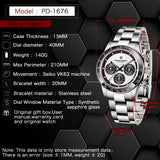 PAGANI DESIGN New Classic Men's Quartz Watches Ceramic Bezel Stainless Steel Waterproof Clock Luxury Sapphire Glass Chronograph
