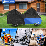 108'' Inch 420D Motorcycle Cover Waterproof Outdoor Storage for Touring Models and Conventional Model King Road