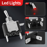 12V DC 20A Lighted Toggle Switch 3 Pin ON/Off SPST LED Illuminated with Mounting Panel Aircraft Safety Cover