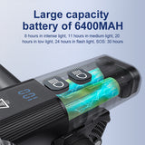 OFFBONDAGE Bicycle Light Rainproof Flashlight USB Rechargeable LED 1600 Lumens MTB Road Front Lamp Bike Accessories