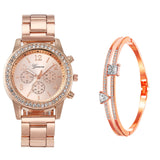Women's Diamond Business Steel Belt Gift Box Fashionable All-match Trendy Quartz Watch
