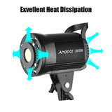 Andoer 60/80/100W LED Studio 5500K Dimmable Bowens Mount Continuous Light for Video Recording Portrait Photography