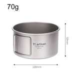 Titanium With Folding Handle Bowl Dinner Food Container Outdoor Pan Cookware Set Camping Supplies Picnic