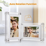 5 Inch Acrylic Digital Photo Frame with Photo/ Music/ Video Player Auto Rotation Functions Built-in Battery for Friends Families