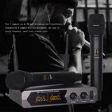 Wireless Microphone Handheld Dual Channels Uhf Cordless Dynamic Mic Handheld Microphone System for Home Karaoke Home Ktv Show