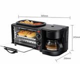 3 in 1 Breakfast hine Toasters Non Stick Griddle Toaster Oven Timer with Coffeemaker for Bread Egg
