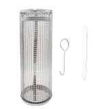 Sier Cage Outdoor Grilling,BBQ Rolling Grilling Mesh Cylinder For Barbecue Meat Vegetable,Fries