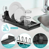 1PCS Dish Drying Utensils Drainer With Drain Basket Countertop Dinnerware Organizer Kitchen Storage Rack