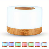 1pc 500ml Ultrasonic Air Humidifier with LED Light and Aromatherapy Diffuser for Home and Room