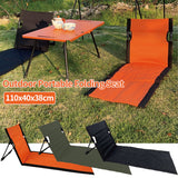 Portable Folding Seat Lightweight Camping Chair with Backrest Compact Beach Lounger for Outdoor Picnic Lawn Park