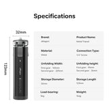 Desktop Mini Travel Stand Metal Phone Tripod 1/4Inch Screw 2-Level for Gimbal Stabilizer Selfie Stick DSLR Camera