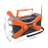Hand Crank Radio Emergency Solar Rechargeable Waterproof Type-C Phone Charger Camping Hiking Flashlight Light Green