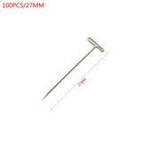 100PCS 27/32/38/45/51/53MM Stainless Steel T-Pins For Wigs Making/Display On Foam Head T-Pins Sewing Hair Needles Styling Tool
