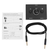 3.5mm 1 Output/1 Input 2 Output Splitter Switcher, Audio Switcher Box, One-Key Mute Button