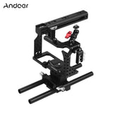 Andoer Cage Video Film Movie Making Stabilizer Aluminum Alloy with Mount Cable Clamp Mounting Adapter for Sony Camera