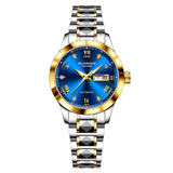 GUANQIN New Mechanical Tungsten Steel Couple Watch 100M Waterproof Sapphire Glass Watches Week Calendar Japan Move Wristwatch