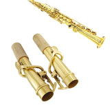 2 PCS Saxophone Neck Brass Mouthpiece Metal Sax Curved Necks and Straight Neck for Soprano Saxophone Instrument NEW
