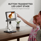2K Digital EDM402Pro 1200x 10.1 inch IPS HD Screen Buttom Transmitted Light 24MP LCD Coin Microscope