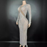 Sexy internet celebrity with the same fashionable dress style, full of diamond pearl design, waist cinching temperament