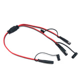 Heavy Duty Power Automotive Adapter 1 to 2 SAE Splitter Cable with Dust Cover 14AWG 60cm Harness