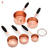 5Pcs Stainless Steel Measuring Cups Measuring Spoons Set Rose Gold Coffee Tea Kitchen Baking Cooking Tools Kitchen Accessories