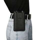 Mobile Phone Bag Belt Loop Holster Case Universal PU Leather Pouch Cases For 6.7-7.2inch Double-layer Flip Protective Cover
