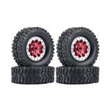 4Pcs Metal Beadlock Hub Wheel Rim and Rubber Tire for C14 C24 B14 B24 B36 MN D90 MN99S RC Car Upgrade Parts,2