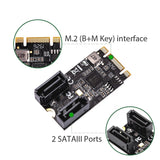 2 Ports SATA III 6Gb/s M.2 pcie 3.0 b m key 22x42 Controller Card