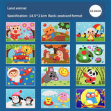 12PCS Cartoon EVA Sticker Toys DIY Animal Handmade Foil Art 3D Stickers For Kids