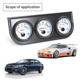 2" 52MM Triple 3 In 1 Water Temp Pressure Oil Temperature Gauge with Sensor 1/8 NPT Voltage for Racing Car