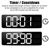 Electronic Temperature Date Week Display Memory Alarms Clocks Remote Control Table Wall-mounted Dual LED Digital Wall Clock