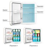 12V/220V Mini Fridge - Refrigerator Beauty Cooler and Warmer. Refrigerators with Constant Temperature for Skincare Preservation. For HOME and CAR