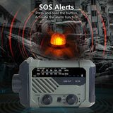 Emergency Weather Radio SOS Alarm Multifunctional Bright Flashlight with Reading Lamp Audio Equipment Solar Charging