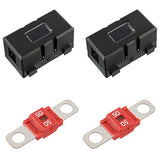 ANS-H Fuse Holder And 2 X High Current Bolt On Midi 40A Amp Plastic Car Flat Fuses For Cars, Trucks, Vehicles 50A