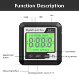 Digital Meter Electronic Protractor Incometer With Magnetic Base LCD Precision Level Box Angle Finder Gauge