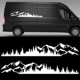 2PCS Mountain Forest For Truck Window Bumper Auto Door Decals Laptop Kayak Vinyl Decoration Car Body Sticker