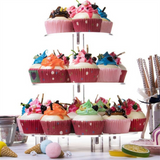 3 Tier Acrylic Stand,Rounded Cupcake Display Stand for Birthday, Baby Shower,Tea Party and Wedding Decor