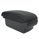 Center Console Organizer Double Layer Armrest Box Easy Charging Artificial Leather Adjustable Silent Opening Closing for Auto