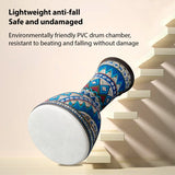 8-inch African PVC Body Goatskin Surface Bongo Drum - Lightweight Hand Clapping Percussion Instrument