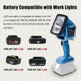 16.2W 1250LM LED Work for 14.4V-18V Li-ion Battery Dual Light Source Vertical Lamp Outdoor Emergency Flashlight