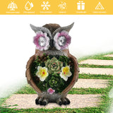 Resin with Solar wer Lights Animal Garden Statue Waterproof Outdoor Owl Sculpture Housewarming Gifts
