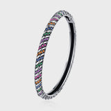 S925 Sterling Silver Geometric Colorful Tribal Elements Diamond Bracelet
