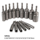 15PCS/Set Car Removal Repair Wrench Bar Deepen The Drill Socket Adapter Auto Accessories Garage Tools Universal