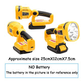 9inch 12W 1120LM Emergency LED Work Light for 14.4V-20V Li-ion Battery Super Bright Portable Handheld Flashlight