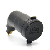 3.3A DIN Hella Powerlet Plug to Dual USB Charger Adapter for Ducati Triumph Motorcycle iPhone, and GPS Saav (Angled)