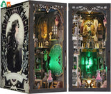 3D Wooden Puzzle DIY Miniature Kit for Insert Decoration - Book Nook Kit. Magic Book House Stand for Bookshelf.