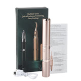 Electric Curler with Eyebrow Trimmer 2 in 1 Lash Perm Shaping and Lasting Curg Eyelash Clip Eye Brow Shaper Tools